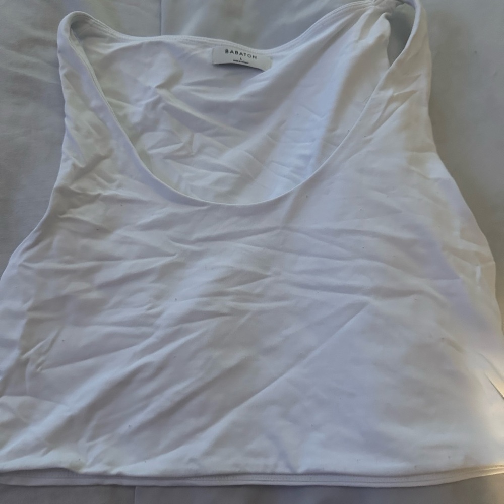 Aritiza white u scoop top